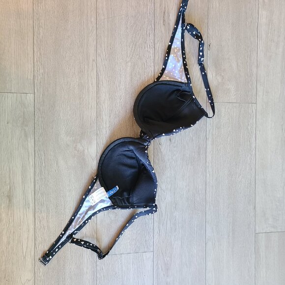 Black and White Polka Dot Bikini Top - Picture 2 of 4